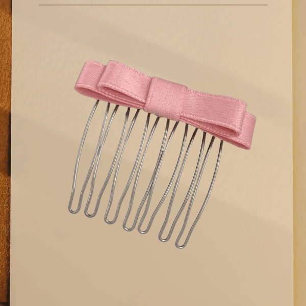 blush bow comb